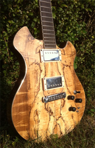 Spalted Myrtlewood Solid Body Electric Guitar by Loughney Guitars