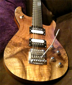 Grafted walnut top guitar by Ross Callais of Callais custom guitars USA www.callaiscustomguitars.com